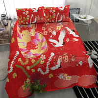 Hawaiian and Japanese Culture Together Bedding Set Kakau Tribal Pattern and Irezumi Art Red Color LT03 - Polynesian Pride