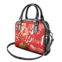 Hawaiian and Japanese Culture Together Shoulder Handbag Kakau Tribal Pattern and Irezumi Art Red Color LT03 - Polynesian Pride