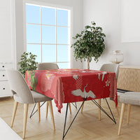 Hawaiian and Japanese Culture Together Tablecloth Kakau Tribal Pattern and Irezumi Art Red Color LT03 - Polynesian Pride