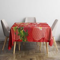 Hawaiian and Japanese Culture Together Tablecloth Kakau Tribal Pattern and Irezumi Art Red Color LT03 - Polynesian Pride