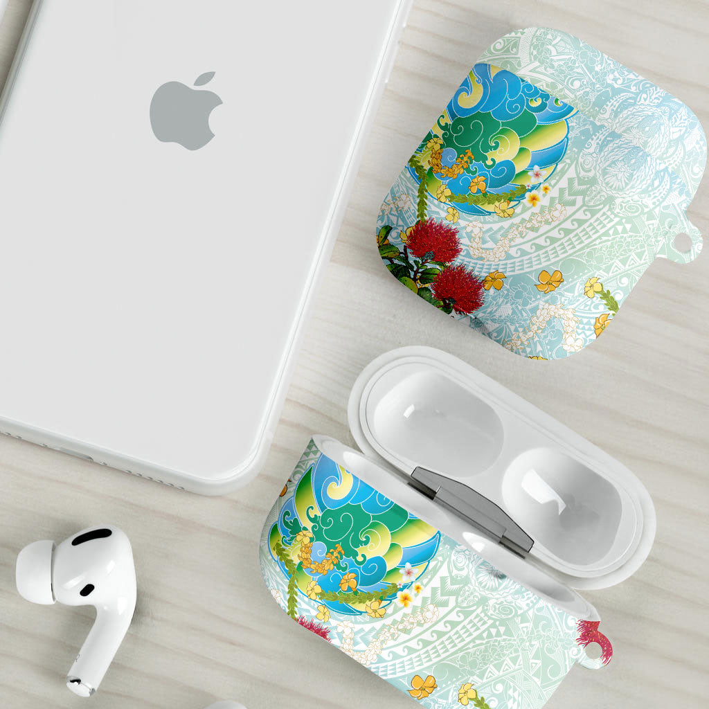 Japanese and Hawaiian Culture Fusion AirPods Case Irezumi with Turtles and Lei Kakau Pattern Fresh Vibe LT03 - Polynesian Pride