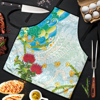 Japanese and Hawaiian Culture Fusion Apron Irezumi with Turtles and Lei Kakau Pattern Fresh Vibe LT03 Multicolor - Polynesian Pride
