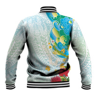 Japanese and Hawaiian Culture Fusion Baseball Jacket Irezumi with Turtles and Lei Kakau Pattern Fresh Vibe LT03 - Polynesian Pride