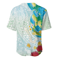 Japanese and Hawaiian Culture Fusion Baseball Jersey Irezumi with Turtles and Lei Kakau Pattern Fresh Vibe LT03 - Polynesian Pride