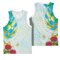 Japanese and Hawaiian Culture Fusion Basketball Jersey Irezumi with Turtles and Lei Kakau Pattern Fresh Vibe LT03 - Polynesian Pride