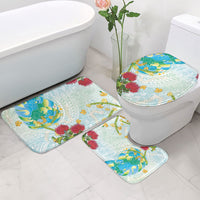 Japanese and Hawaiian Culture Fusion Bathroom Set Irezumi with Turtles and Lei Kakau Pattern Fresh Vibe LT03 - Polynesian Pride