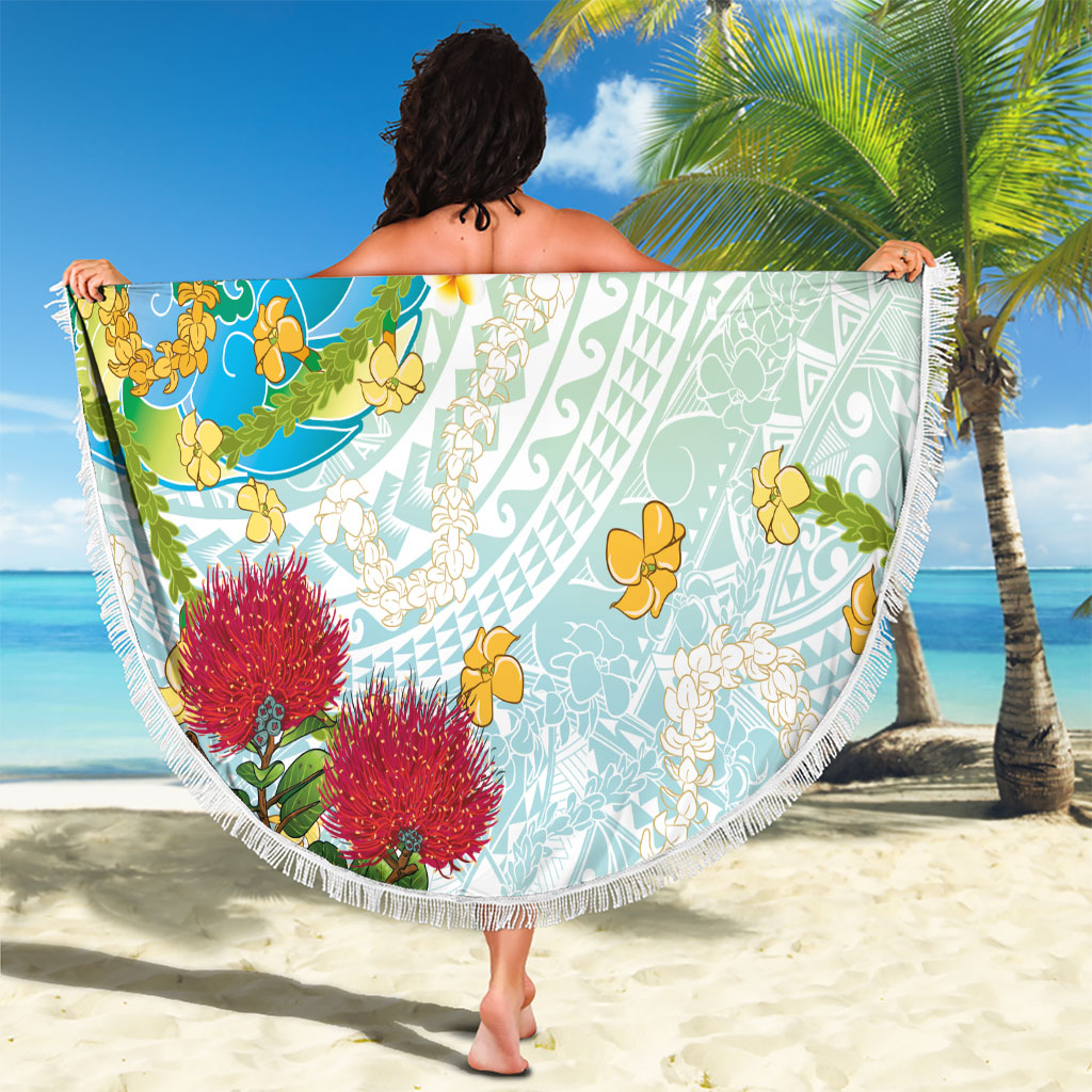 Japanese and Hawaiian Culture Fusion Beach Blanket Irezumi with Turtles and Lei Kakau Pattern Fresh Vibe LT03 - Polynesian Pride
