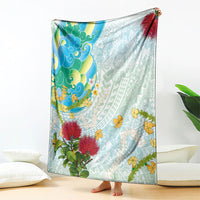 Japanese and Hawaiian Culture Fusion Blanket Irezumi with Turtles and Lei Kakau Pattern Fresh Vibe LT03 - Polynesian Pride