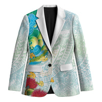Japanese and Hawaiian Culture Fusion Blazer Irezumi with Turtles and Lei Kakau Pattern Fresh Vibe LT03 Unisex Multicolor - Polynesian Pride