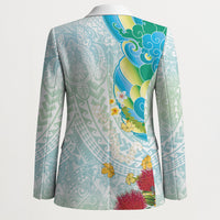 Japanese and Hawaiian Culture Fusion Blazer Irezumi with Turtles and Lei Kakau Pattern Fresh Vibe LT03 - Polynesian Pride