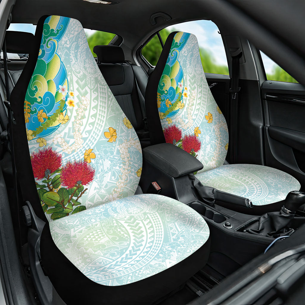 Japanese and Hawaiian Culture Fusion Car Seat Cover Irezumi with Turtles and Lei Kakau Pattern Fresh Vibe LT03 One Size Multicolor - Polynesian Pride