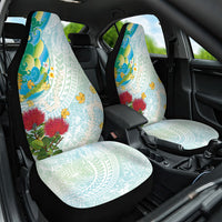Japanese and Hawaiian Culture Fusion Car Seat Cover Irezumi with Turtles and Lei Kakau Pattern Fresh Vibe LT03 One Size Multicolor - Polynesian Pride