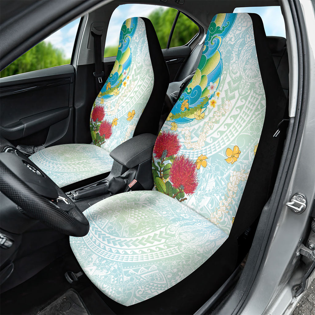Japanese and Hawaiian Culture Fusion Car Seat Cover Irezumi with Turtles and Lei Kakau Pattern Fresh Vibe LT03 - Polynesian Pride