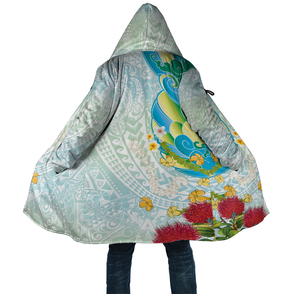 Japanese and Hawaiian Culture Fusion Cloak Irezumi with Turtles and Lei Kakau Pattern Fresh Vibe LT03 Unisex Multicolor - Polynesian Pride