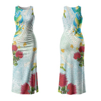Japanese and Hawaiian Culture Fusion Couples Matching Tank Maxi Dress and Hawaiian Shirt Irezumi with Turtles and Lei Kakau Pattern Fresh Vibe LT03 - Polynesian Pride