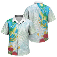 Japanese and Hawaiian Culture Fusion Family Matching Long Sleeve Bodycon Dress and Hawaiian Shirt Irezumi with Turtles and Lei Kakau Pattern Fresh Vibe LT03 Son's Shirt Multicolor - Polynesian Pride