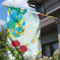 Japanese and Hawaiian Culture Fusion Garden Flag Irezumi with Turtles and Lei Kakau Pattern Fresh Vibe LT03 - Polynesian Pride