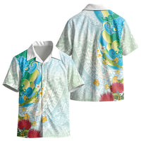 Japanese and Hawaiian Culture Fusion Kid Hawaiian Shirt Irezumi with Turtles and Lei Kakau Pattern Fresh Vibe LT03 - Polynesian Pride