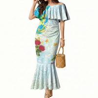 Japanese and Hawaiian Culture Fusion Mermaid Dress Irezumi with Turtles and Lei Kakau Pattern Fresh Vibe LT03 Women Multicolor - Polynesian Pride