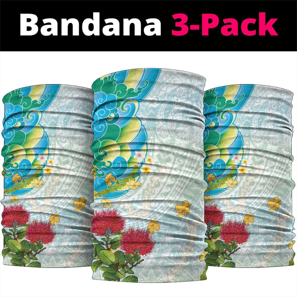 Japanese and Hawaiian Culture Fusion Neck Gaiter Irezumi with Turtles and Lei Kakau Pattern Fresh Vibe LT03 package One Size: 25*50cm Multicolor - Polynesian Pride
