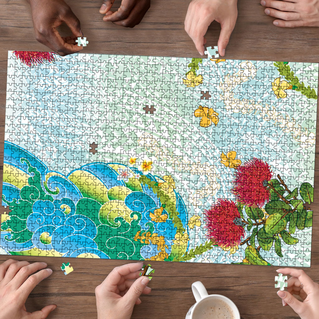 Japanese and Hawaiian Culture Fusion Puzzle Irezumi with Turtles and Lei Kakau Pattern Fresh Vibe LT03 - Polynesian Pride