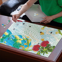 Japanese and Hawaiian Culture Fusion Puzzle Irezumi with Turtles and Lei Kakau Pattern Fresh Vibe LT03 - Polynesian Pride