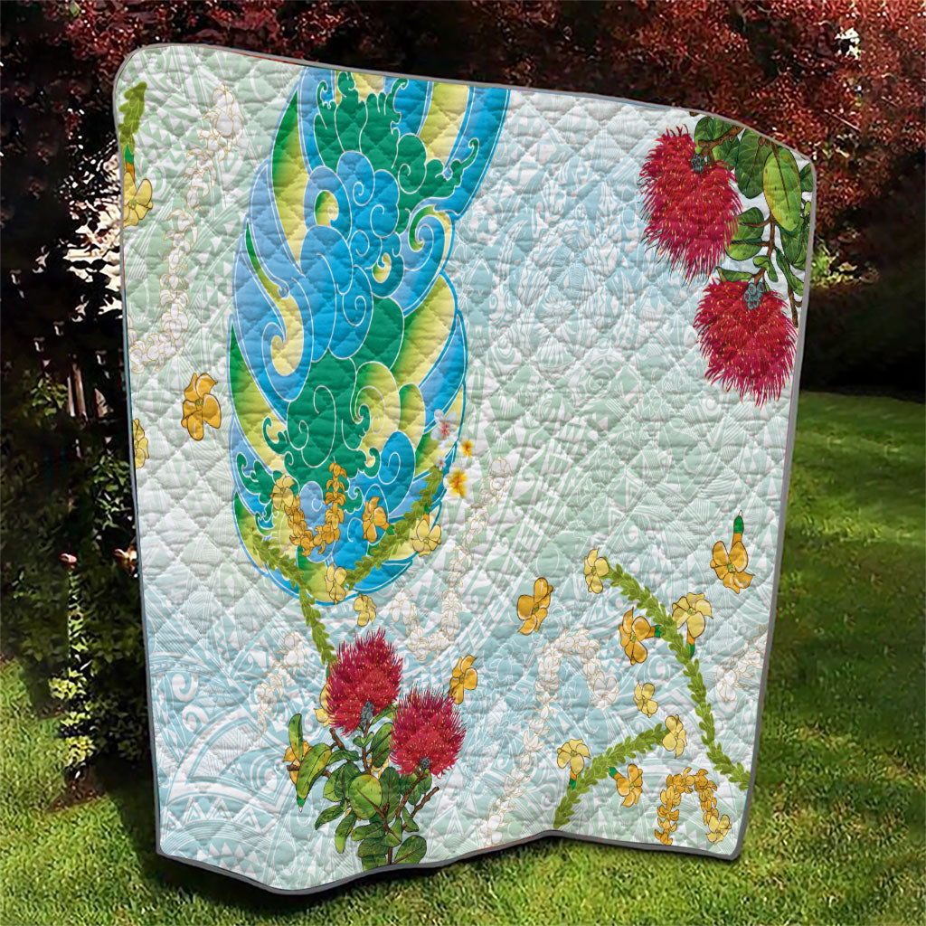Japanese and Hawaiian Culture Fusion Quilt Irezumi with Turtles and Lei Kakau Pattern Fresh Vibe LT03 - Polynesian Pride