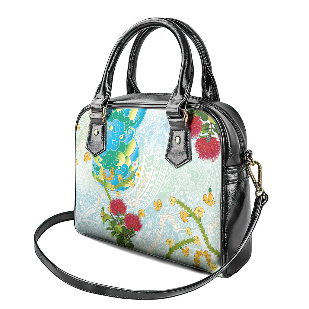Japanese and Hawaiian Culture Fusion Shoulder Handbag Irezumi with Turtles and Lei Kakau Pattern Fresh Vibe LT03 - Polynesian Pride
