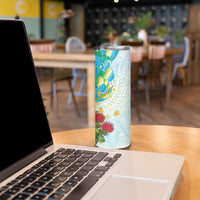 Japanese and Hawaiian Culture Fusion Skinny Tumbler Irezumi with Turtles and Lei Kakau Pattern Fresh Vibe LT03 - Polynesian Pride