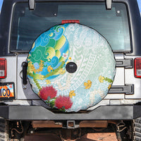 Japanese and Hawaiian Culture Fusion Spare Tire Cover Irezumi with Turtles and Lei Kakau Pattern Fresh Vibe LT03 Multicolor - Polynesian Pride