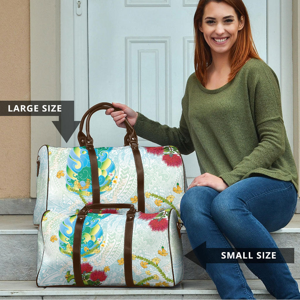 Japanese and Hawaiian Culture Fusion Travel Bag Irezumi with Turtles and Lei Kakau Pattern Fresh Vibe LT03 - Polynesian Pride