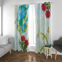 Japanese and Hawaiian Culture Fusion Window Curtain Irezumi with Turtles and Lei Kakau Pattern Fresh Vibe LT03 With Grommets Multicolor - Polynesian Pride