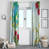 Japanese and Hawaiian Culture Fusion Window Curtain Irezumi with Turtles and Lei Kakau Pattern Fresh Vibe LT03 - Polynesian Pride