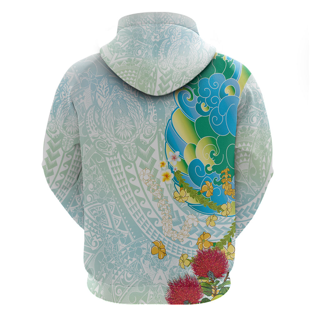 Japanese and Hawaiian Culture Fusion Zip Hoodie Irezumi with Turtles and Lei Kakau Pattern Fresh Vibe LT03 - Polynesian Pride