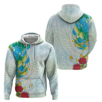 Japanese and Hawaiian Culture Fusion Zip Hoodie Irezumi with Turtles and Lei Kakau Pattern Fresh Vibe LT03 - Polynesian Pride