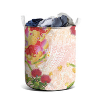 Japanese and Hawaiian Culture Fusion Laundry Basket Irezumi with Turtles and Lei Kakau Pattern Sunset Vibe LT03 - Polynesian Pride