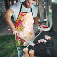 Japanese and Hawaiian Culture Fusion Apron Irezumi with Turtles and Lei Kakau Pattern Sunset Vibe LT03 - Polynesian Pride