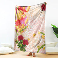 Japanese and Hawaiian Culture Fusion Blanket Irezumi with Turtles and Lei Kakau Pattern Sunset Vibe LT03 - Polynesian Pride