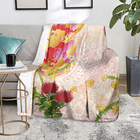 Japanese and Hawaiian Culture Fusion Blanket Irezumi with Turtles and Lei Kakau Pattern Sunset Vibe LT03 - Polynesian Pride
