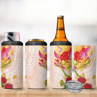 Japanese and Hawaiian Culture Fusion 4 in 1 Can Cooler Tumbler Irezumi with Turtles and Lei Kakau Pattern Sunset Vibe LT03 - Polynesian Pride