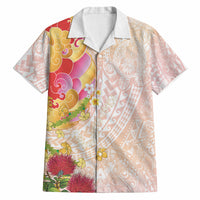 Japanese and Hawaiian Culture Fusion Hawaiian Shirt Irezumi with Turtles and Lei Kakau Pattern Sunset Vibe LT03 Multicolor - Polynesian Pride