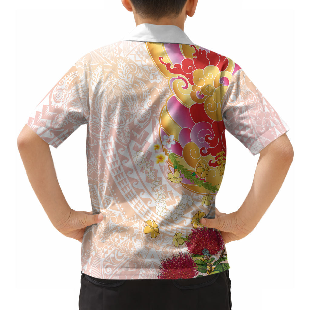 Japanese and Hawaiian Culture Fusion Hawaiian Shirt Irezumi with Turtles and Lei Kakau Pattern Sunset Vibe LT03 - Polynesian Pride
