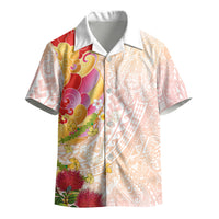 Japanese and Hawaiian Culture Fusion Kid Hawaiian Shirt Irezumi with Turtles and Lei Kakau Pattern Sunset Vibe LT03 - Polynesian Pride