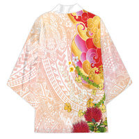 Japanese and Hawaiian Culture Fusion Kimono Irezumi with Turtles and Lei Kakau Pattern Sunset Vibe LT03 - Polynesian Pride