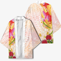Japanese and Hawaiian Culture Fusion Kimono Irezumi with Turtles and Lei Kakau Pattern Sunset Vibe LT03 - Polynesian Pride