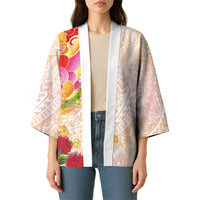 Japanese and Hawaiian Culture Fusion Kimono Irezumi with Turtles and Lei Kakau Pattern Sunset Vibe LT03 - Polynesian Pride