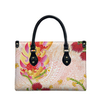 Japanese and Hawaiian Culture Fusion Leather Bag Irezumi with Turtles and Lei Kakau Pattern Sunset Vibe LT03 - Polynesian Pride