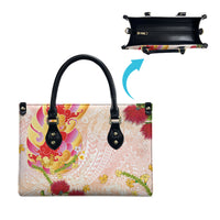 Japanese and Hawaiian Culture Fusion Leather Bag Irezumi with Turtles and Lei Kakau Pattern Sunset Vibe LT03 - Polynesian Pride