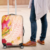 Japanese and Hawaiian Culture Fusion Luggage Cover Irezumi with Turtles and Lei Kakau Pattern Sunset Vibe LT03 Multicolor - Polynesian Pride