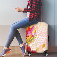 Japanese and Hawaiian Culture Fusion Luggage Cover Irezumi with Turtles and Lei Kakau Pattern Sunset Vibe LT03 - Polynesian Pride